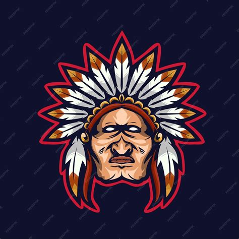 Premium Vector Tribal Chief Mascot E Sport Logo Design Apache Warrior