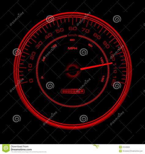 Design Of Red Speedometer Speedo Clock With Inde Stock Photos Image