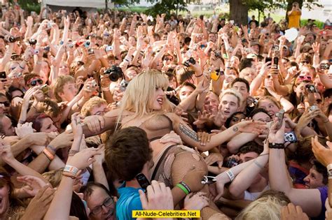 Lady Gaga Looking Almost Nude In Transparent Fishnet Clothing