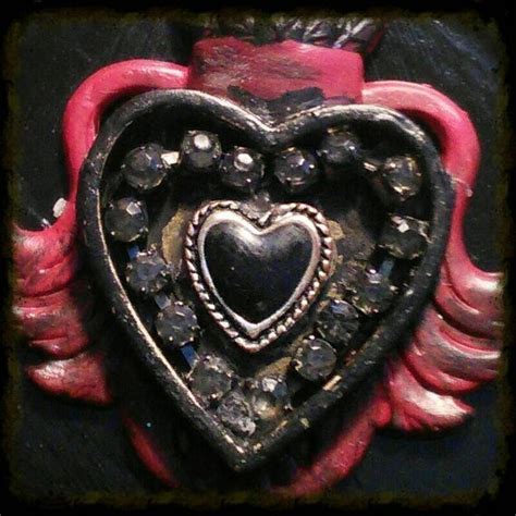 Hand Painted Sacred Heart With Vintage By Madamealchemy On Etsy