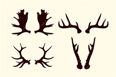 Free Vector Flat Design Antler Silhouettes