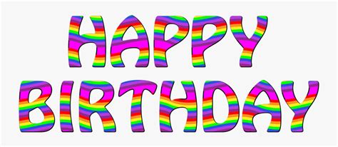 Transparent Happy Birthday Clip Art Happy Birthday In Rainbow Colors