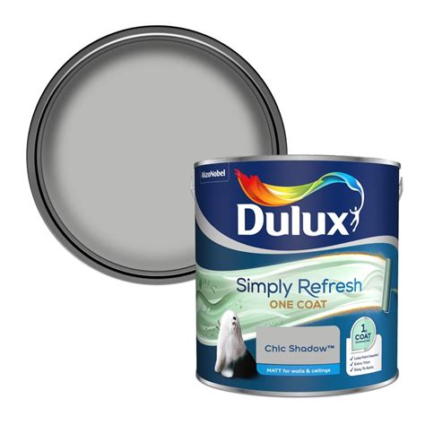 Dulux Simply Refresh One Coat Matt Emulsion Paint Chic Shadow 2 5L