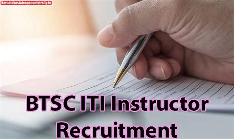 Btsc Iti Instructor Recruitment Released Notification Filling