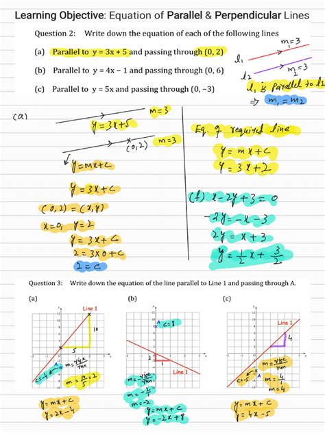 Sol Eq Parallel And Perpendicular Lines Pdf