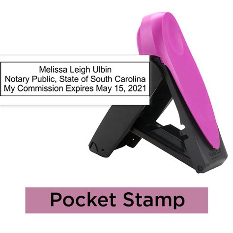 South Carolina Notary Pink Stamp Rectangle All State Notary Supplies