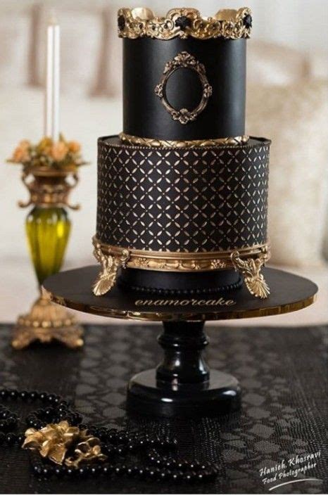 Pin By Pauline Payne On Cake Ideas Fondant Cake Designs Black And