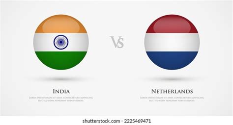 India Vs Netherlands Country Flags Template Stock Vector Royalty Free