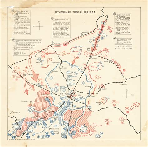 Nine maps tracking the day-by-day progress of the Battle of Bastogne ...