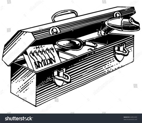 Fishing Tackle Box Retro Clipart Illustration 64852495 Shutterstock