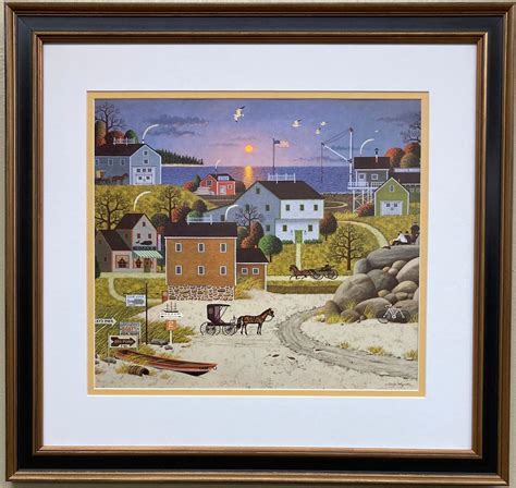 Charles Wysocki Whaler S Bay New CUSTOM FRAMED Art Americana Summer