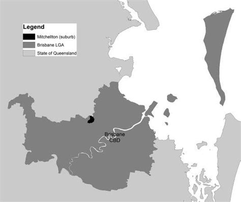 Map Showing The Location Of The Suburb Of Mitchelton Within The