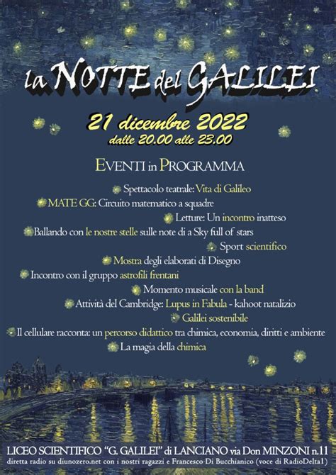 La Notte Del Galilei Liceo Scientifico Galileo Galilei Di Lanciano Ch