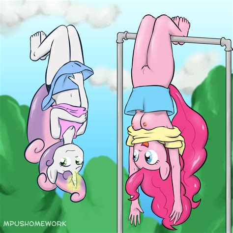 696638 Explicit Artist Empyu Pinkie Pie Sweetie Belle Anthro