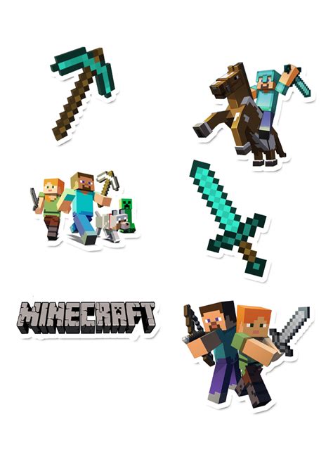 Minecraft Theme Cutouts For Birthday Decoration