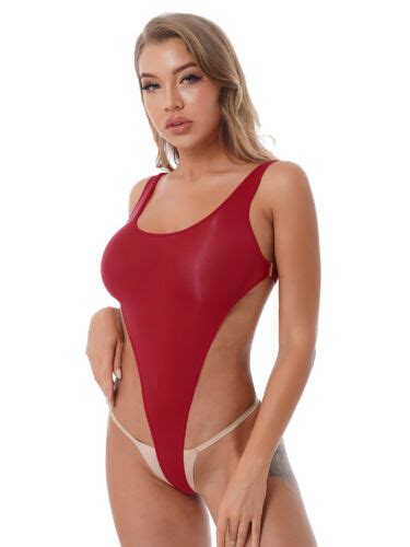 Us Women S High Cut Thong Bodysuit One Piece Leotard Bikini Swimsuit