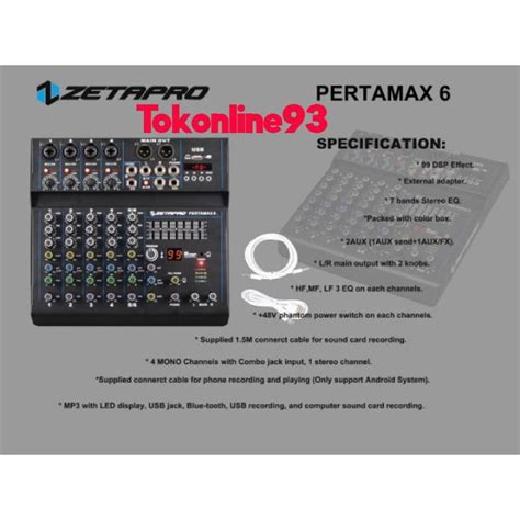 Jual Mixer Audio Zetapro Pertamax 6 Pertamax 6 Mixer 6 Channel Original