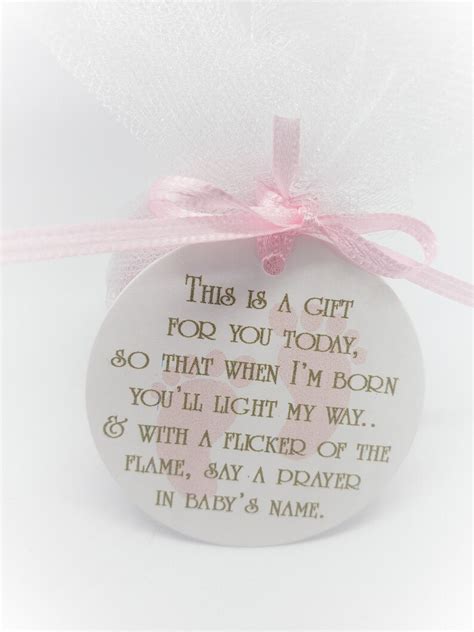 Baby Shower Candle Tags Say A Prayer In Babys Name Baby Etsy