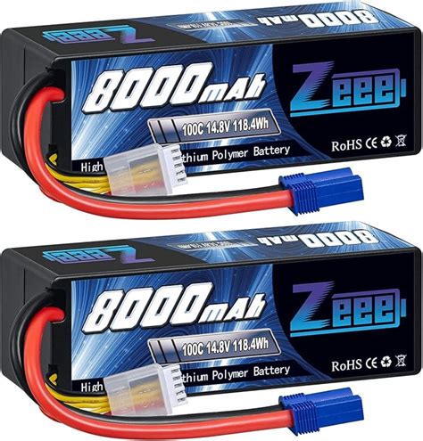 Amazon Zeee 4S Lipo Battery 8000mAh 14 8V 100C With EC5 Connector