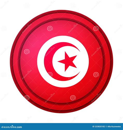 Glass Light Ball With Flag Of Tunisia Round Sphere Template Icon