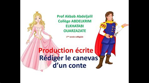 Rédiger ke canevas d un conte Première année collégiale prof AKBAB