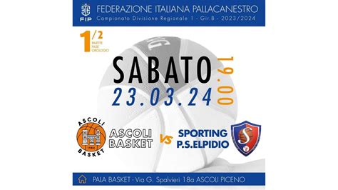 Ascoli Basket Vs Sporting Sant Elpidio Youtube