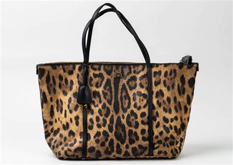 Lot Dolce And Gabbana Leopard Print Miss Escape Tote Handbag