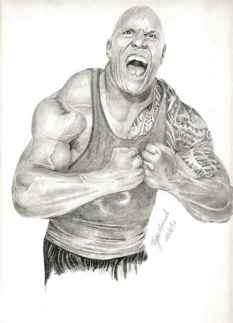 Dwayne Johnson The Rock Realistic Pencil Drawing The Rock Photos The