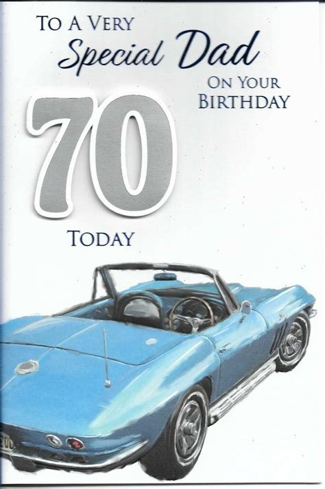 Special Dad Th Birthday Greeting Card X Blue Car Ebay Th