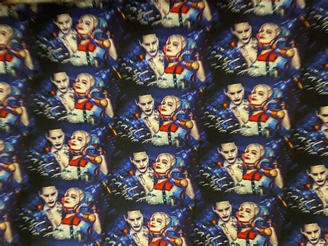 Harley Quinn Cotton Woven Fabric By The Half Yard Etsy
