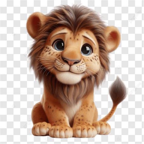 View Of D Adorable Cartoon Animated Lion Cub D Adorable Cartoon