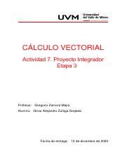 Calculovectorial A Pdf C Lculo Vectorial Actividad Proyecto