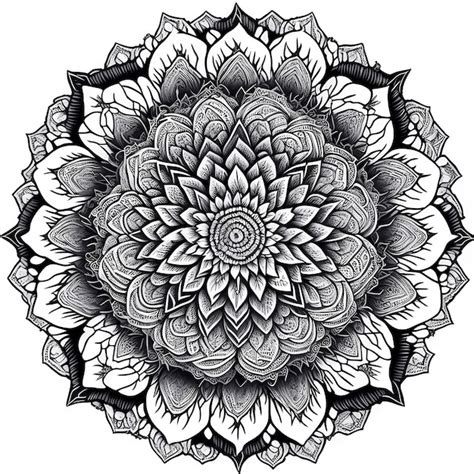 Premium Vector Flower Mandala In Black And White