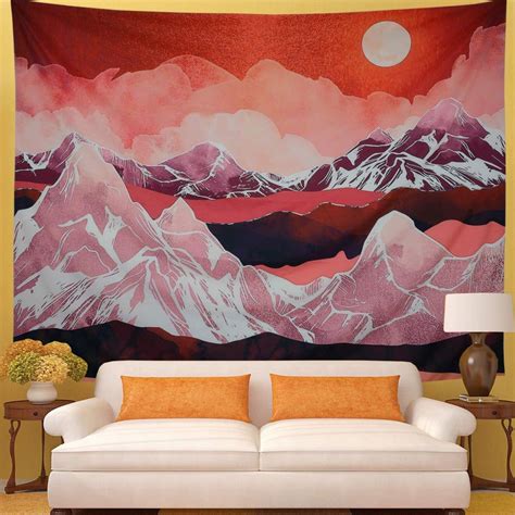 Mountains Tapestry Abstract Sunset Mountain Tapestry Tapestry