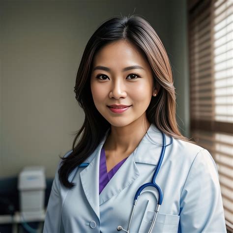 Premium Ai Image Beautiful Professional Female Asian Doctor