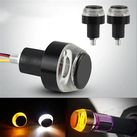 V Cnc Turn Signals Light Motorcycle Led Handle Bar End Blinker For