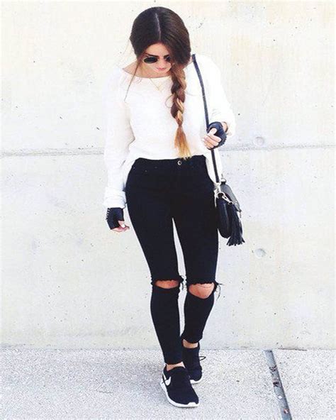 Lista Foto Outfit Camisa Cuadros Blanco Y Negro Mujer Lleno