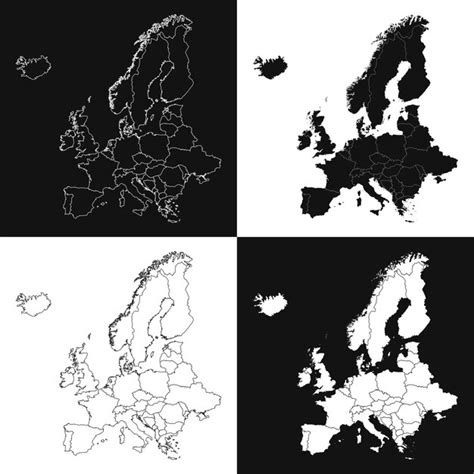 Premium Vector Europe Map Set Vector Illustration