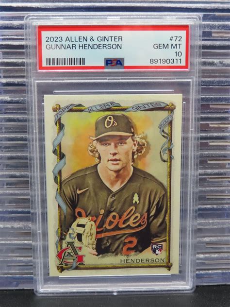 2023 Topps Allen Ginter Gunnar Henderson Rookie RC 72 PSA 10 Orioles