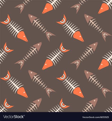 Seamless Background With Fish Skeletons Royalty Free Vector