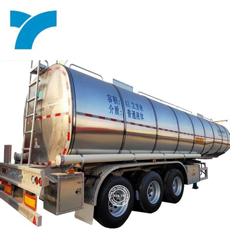 3 Axles Aluminum Fuel Tank Semi Trailer 42000 Liters Oil Fuel Tanker China Milk Tank Semi