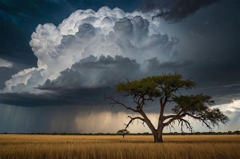 Default Storm clouds over a savanna | Premium AI-generated image