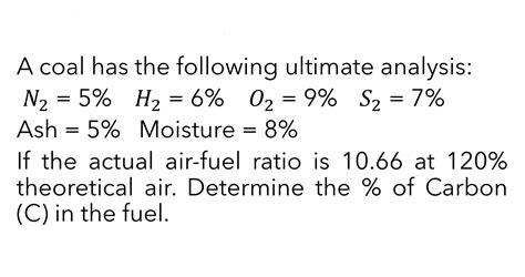 Solved A Coal Has The Following Ultimate Chegg