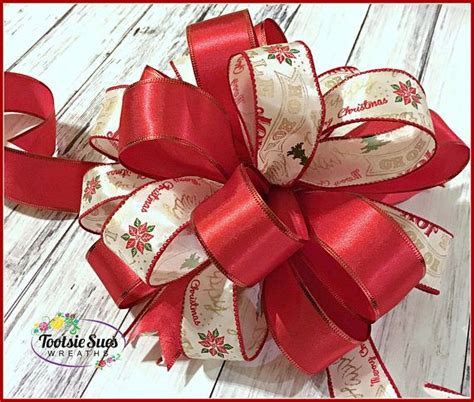 Christmas Red Cream Bow Lantern Bow Package Bow Gift Bow Etsy Gift