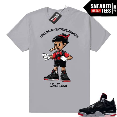 Jordan 4 Bred Sneaker Match Tees Jordan Match Clothing Shop