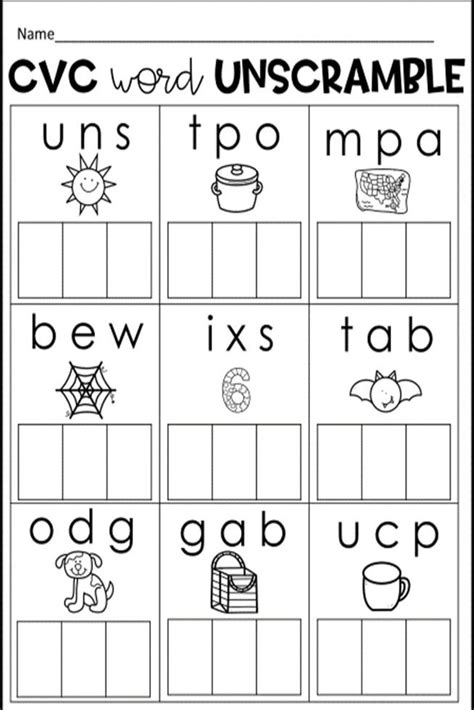 Cvc Word Worksheet Kindergarten