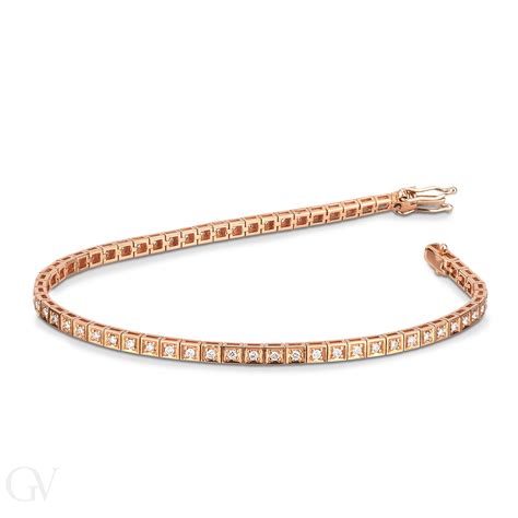 Bracciale Tennis In Oro Rosa 18k Con Diamanti Neri GV