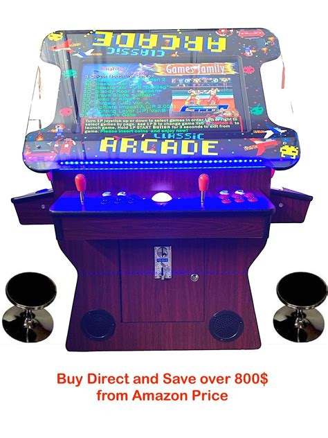 Dark Wood Cocktail Arcade Machine 3505 Games Tilt Up Retro Multi Cade