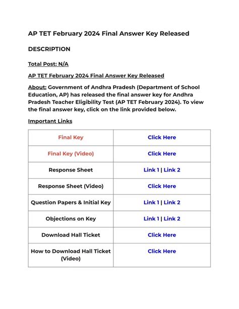 Ppt Ap Tet February Final Answer Key Released Powerpoint