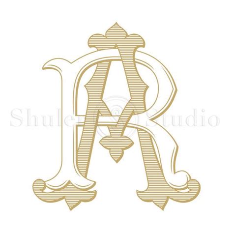 Interlocking Monogram Design AR RA Interlocking Monogram Vintage Etsy